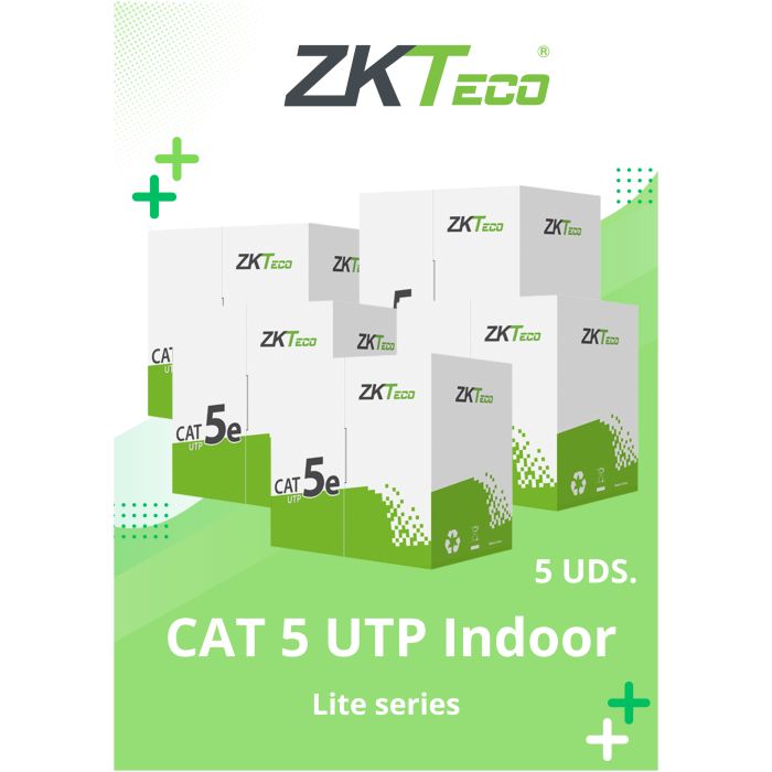 Cable UTP Zkteco Carrucha CAT5E 305mts CCA (Cobre con Aluminio) - Interiores - Azul - 5 Unidades - Imagen 1