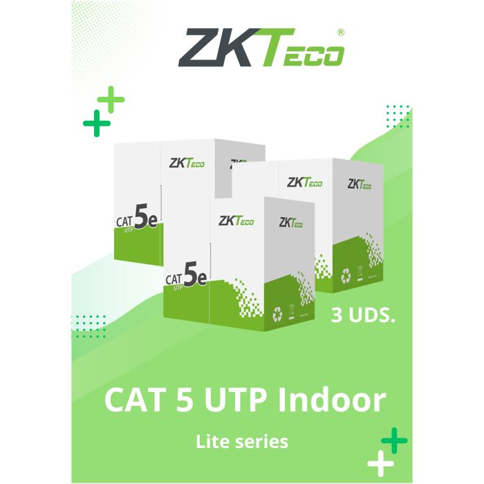 Cable UTP Zkteco Carrucha CAT5E 305mts CCA (Cobre con Aluminio) - Interiores - Azul - 3 Unidades - Imagen 1