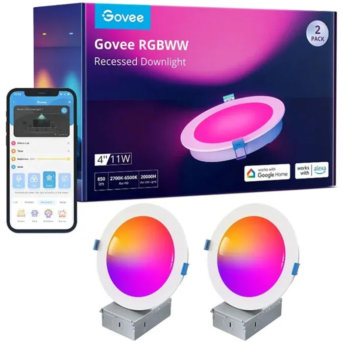 LUCES INTELIGENTES GOVEEE RECESSED 4” - Imagen 1