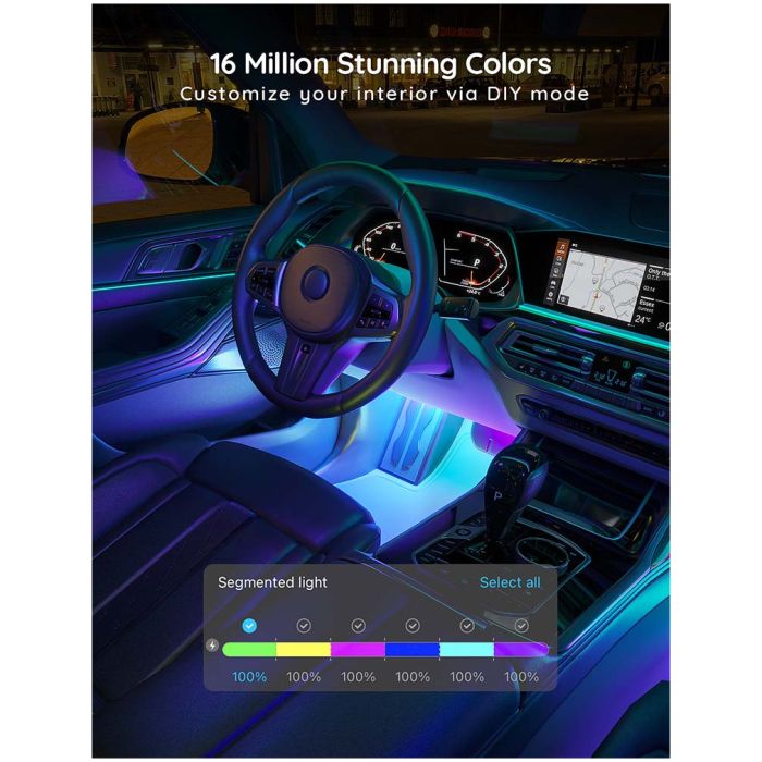 TIRA DE LUCES INTELIGENTES GOVEE - INTERIOR DE AUTO - Imagen 2