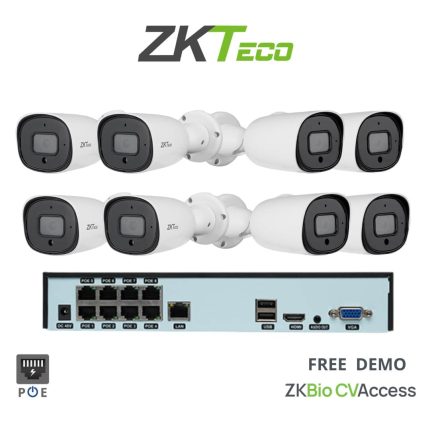 KIT ZKTECO 8 CAMARAS BULLET - SIN DISCO