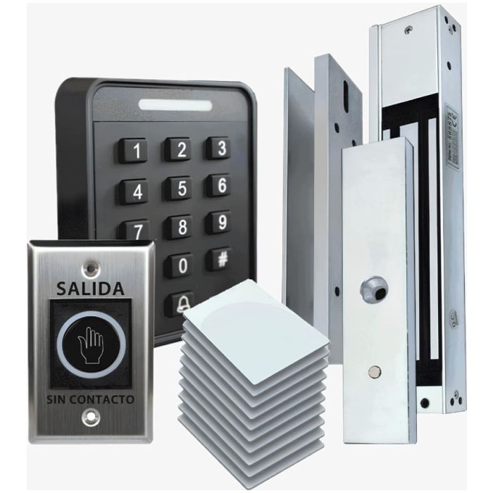 Control de Acceso Basico, Boton, Electroiman, Montaje, Tarjetas ID Zkteco SA40E-KIT - Imagen 1
