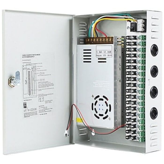 FUENTE DE PODER ZKTECO 18CH - 12V-30A - Imagen 1