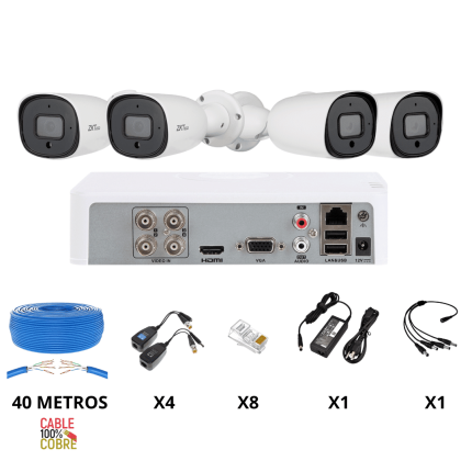 KIT 4 CAMARAS BULLET -5MP - SIN DISCO DURO