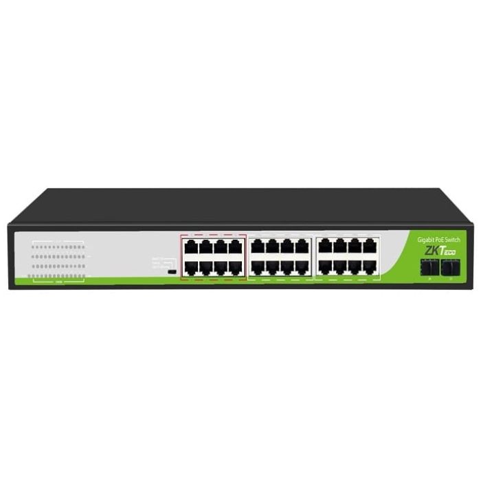 SWITCH ZKTECO 24 PUERTOS 10-100-1000 - 2 PUERTOS UPLINK - Imagen 1