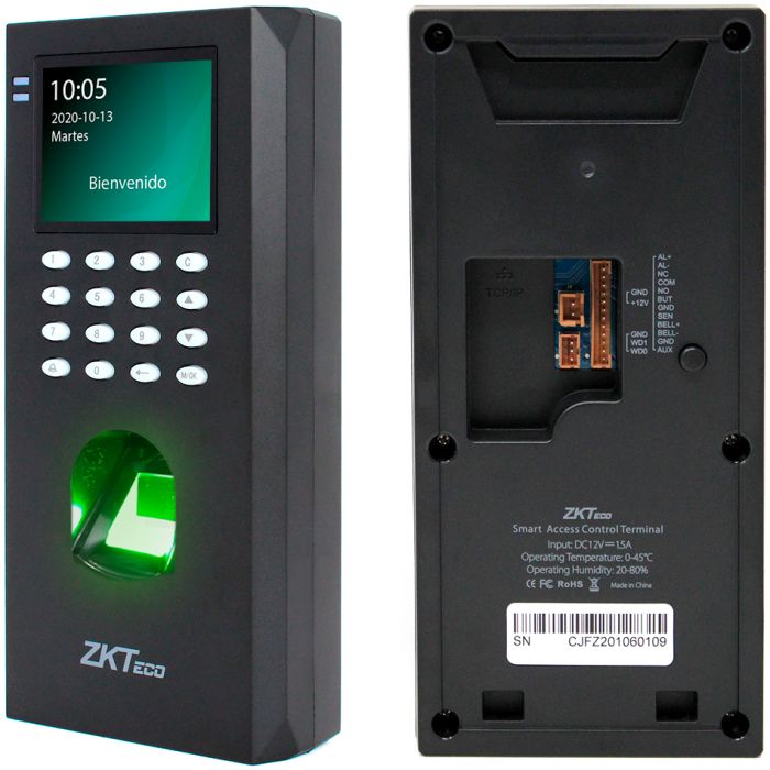 CONTROL DE ASISTENCIA ZKTECO LF20 - HUELLA - CONTRASEÑA - Imagen 2