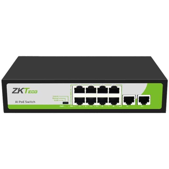 Switch 8 Puertos Zkteco POE 10-100 + 2 10/100 - 250M - Imagen 1